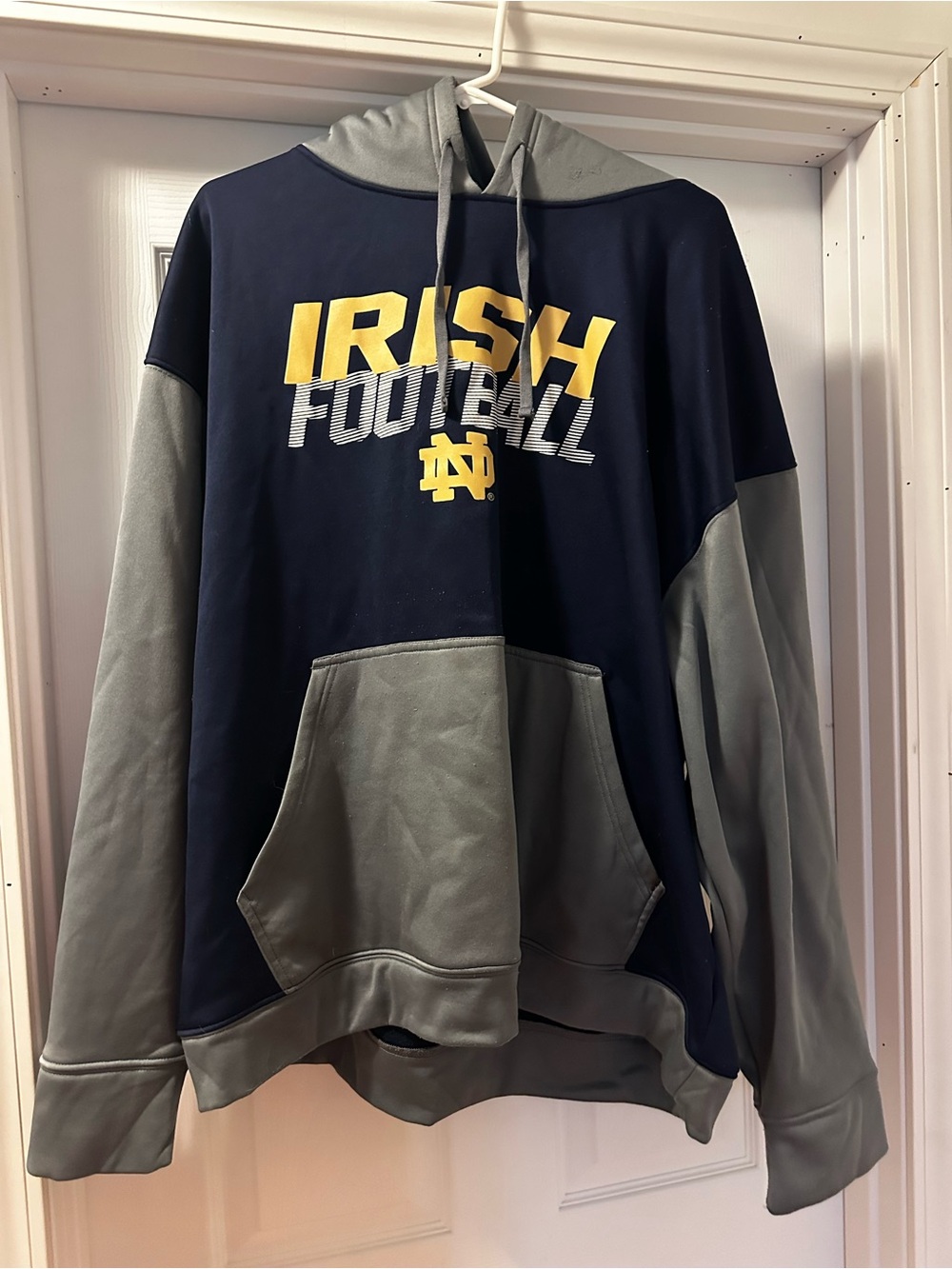 Notre Dame Hooded Sweatshirt - Navy & Gray
